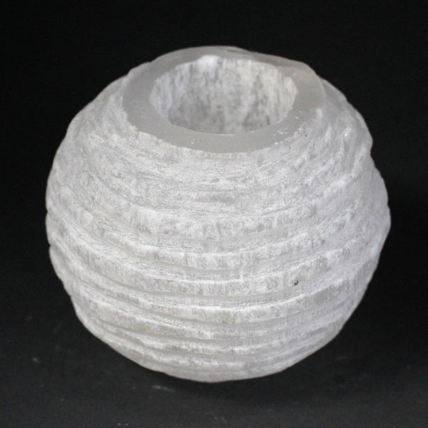 Natural Selenite Candle Holders - Snowball