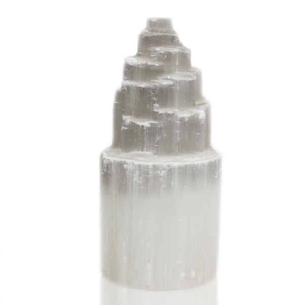 Natürliche Selenit-Turmlampe – 20 cm
