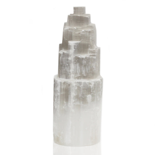 Natürliche Selenit-Turmlampe – 25 cm