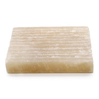 Handmade Soap Dish - Honey Onyx - Square - Ridged