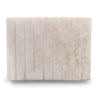 Plat de savon fait main - Onyx blanc - Carré - Strié