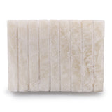 Handgefertigte Seifenschale – Weißer Onyx – Quadratisch – Geriffelt