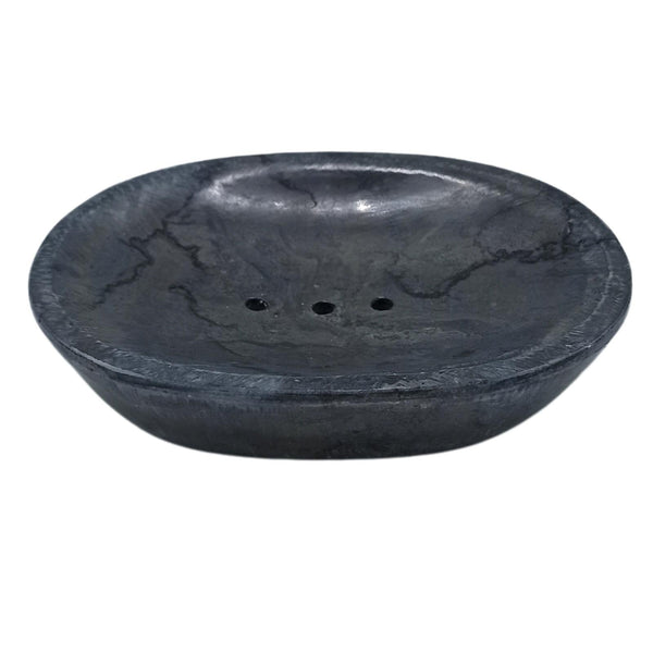 Handmade Soap Dish - Black Marble - Oval