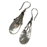 Handmade Shell & Silver Earrings  - Mother Of Pearl - Three Hearts