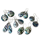 Handmade Shell & Silver Earrings  - Abalone - Dragonflies