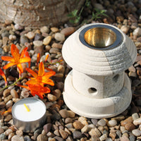 Hand Crafted Sandstone Oil Burners - Combo Lantern