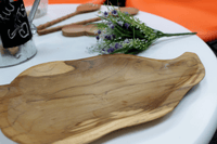 Hand Carved Teak Root Bowl - Leaf Shaped Bowl - 35cm
