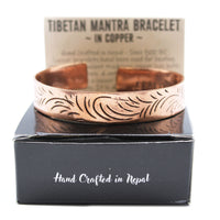 Handcrafted Tibetan Bangles - Copper - Wide Tribal Swirls