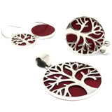 Silver Jewellery - Tree Of Life - Pendant - Coral Effect - 30mm