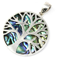 Silver Jewellery - Tree Of Life - Pendant - Abalone - 30mm