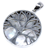 Silver Jewellery - Tree Of Life - Pendant - Mother Of Pearl - 30mm