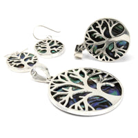 Silver Jewellery - Tree Of Life - Pendant - Abalone - 22mm