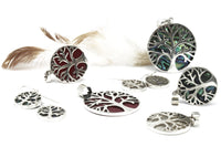 Silver Jewellery - Tree Of Life - Earrings - Abalone - 15mm