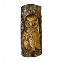 Tree Trunk Carvings - Owl Family