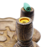 Hand Crafted Backflow Incense Burner - Mango Wood - Buddha - MysticSoul_108