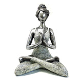 Figurine Yogini faite à la main - Argent et Blanc